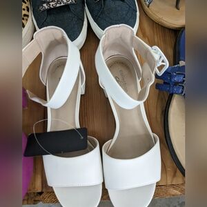 white sandals